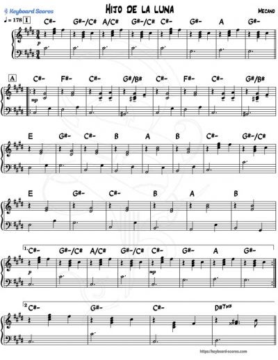 Hijo de la luna Piano Score